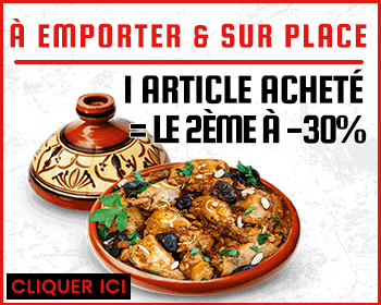 1 TAJINE ACHETE =1 TAJINE -30%